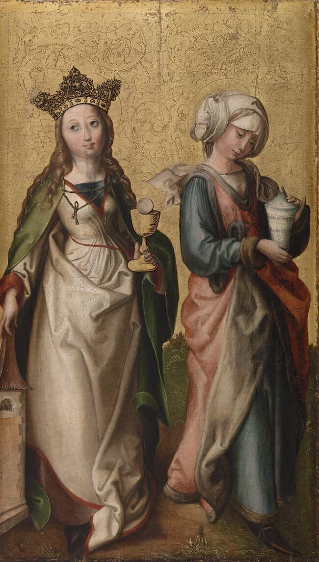 Sainte Barbara et Sainte Marie-Madeleine Ecole allemande