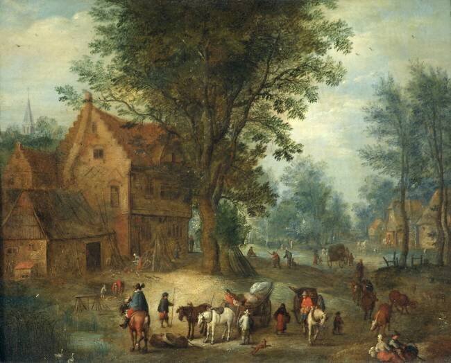 Scène de village Jan Brueghel l'Ancien