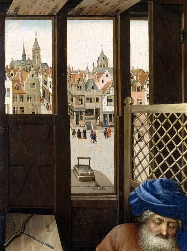 Triptyque de l'Annonciation (panneau droite) (détail) Robert Campin