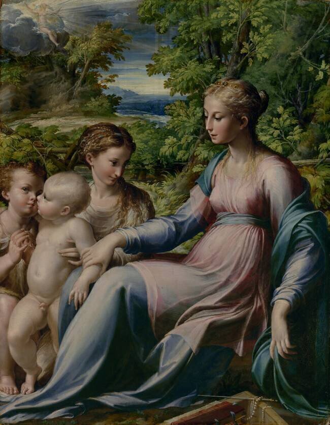 Vierge à l'Enfant avec Saint Jean Baptiste et Marie Madeleine Parmigianino