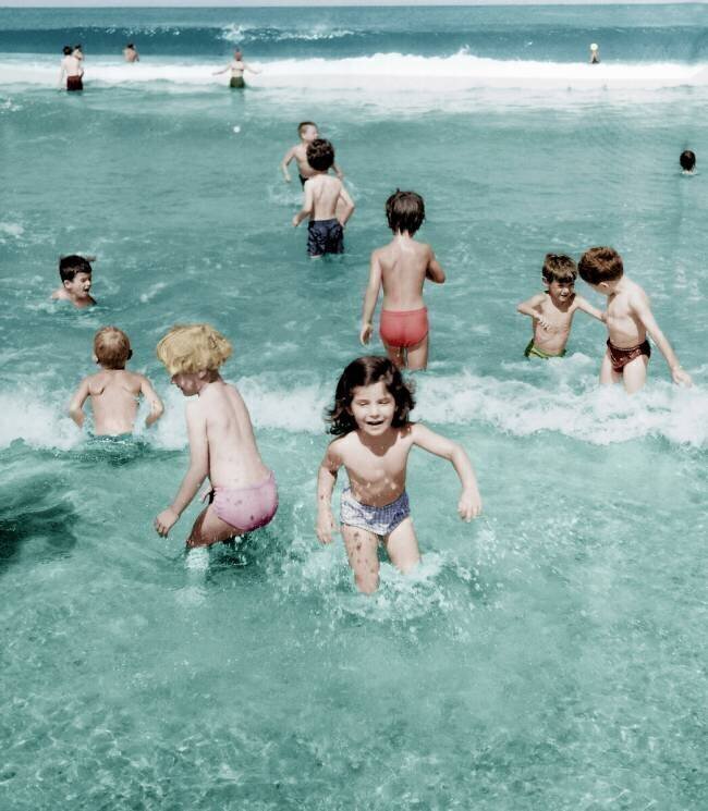 Children Playing on The Beach in Brittany  Rue des Archives