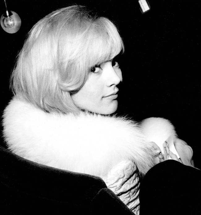 French Singer Sylvie Vartan at Premiere of Film The Chase  Rue des Archives