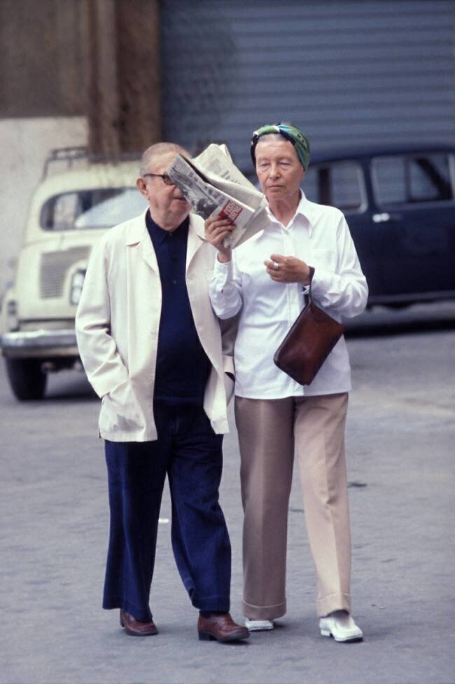 Jean-Paul Sartre et Simone de Beauvoir in Roma François Lochon