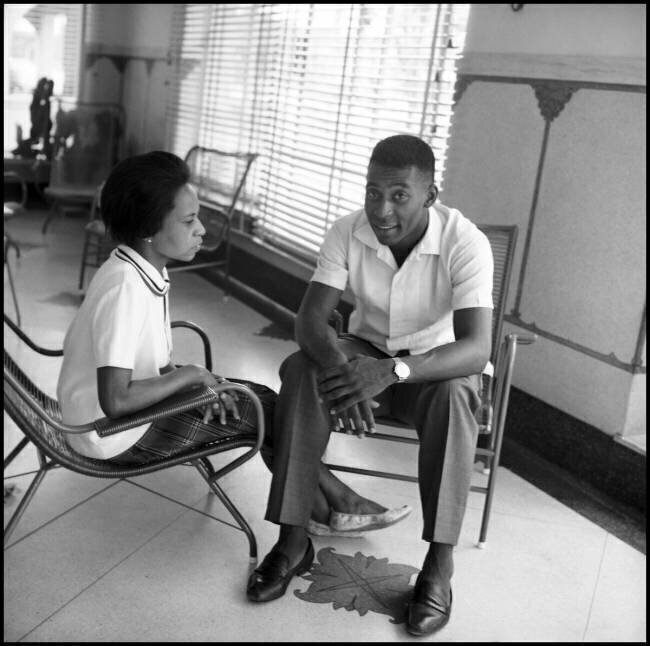 Pele at home with his mother anonymous