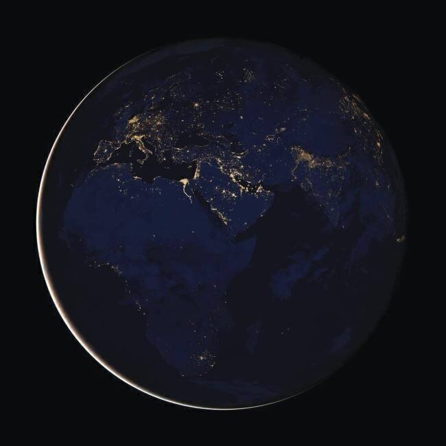 Black Marble - Africa, Europe, and the Middle East Nasa