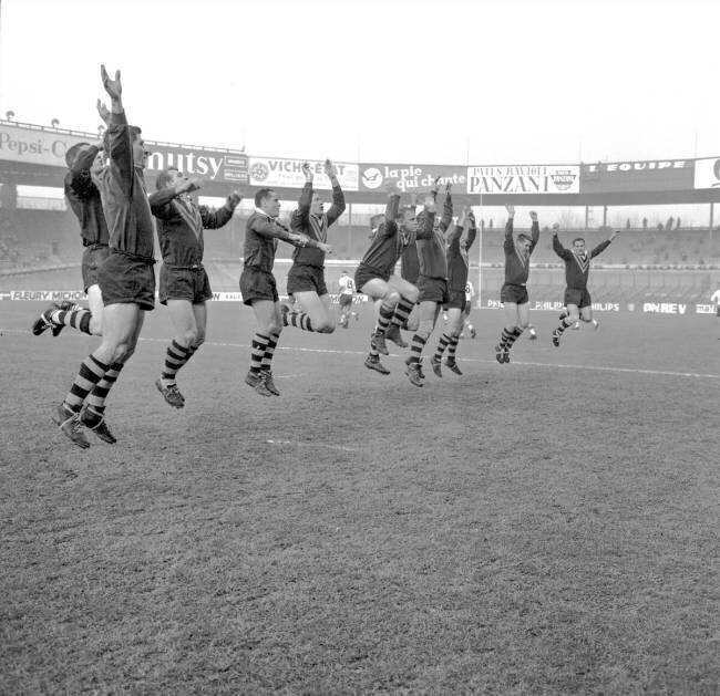 L'équipe d'Australie de rugby surnommée les Kangourous le 18 janvier 1964 Rue des Archives