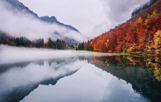 Autumn reflections at the emerald lake Ales Krivec