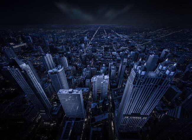 Chicago Blue Hour Xiaobing Tian