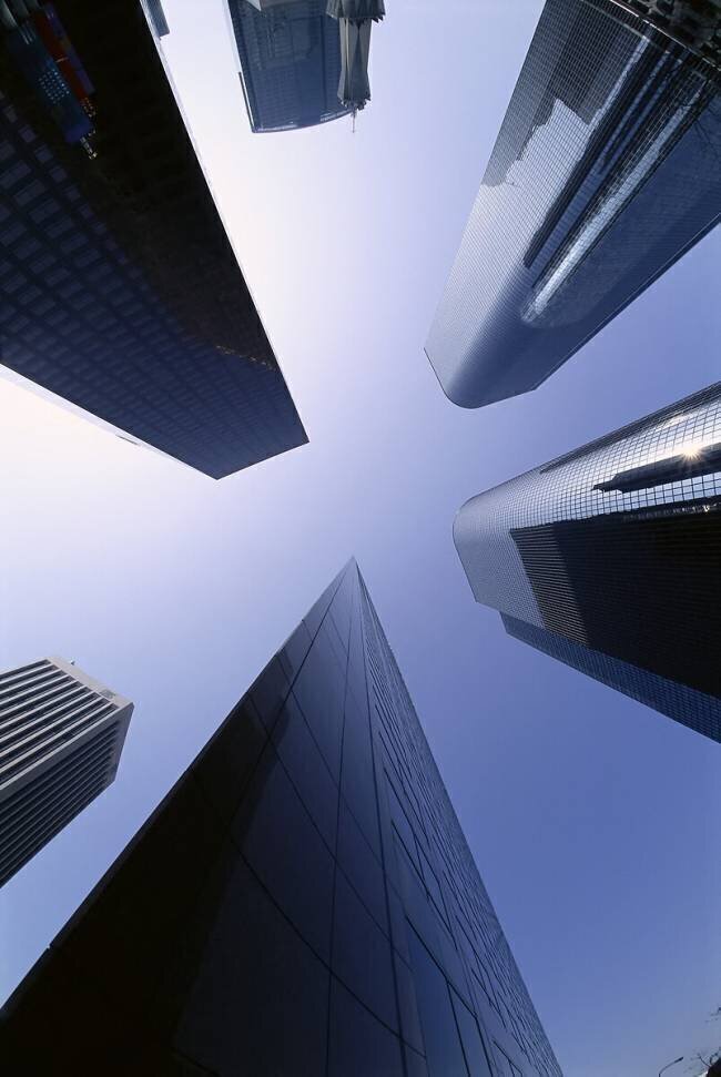 Looking Up at Office Towers, Los Angeles J. A. Kraulis