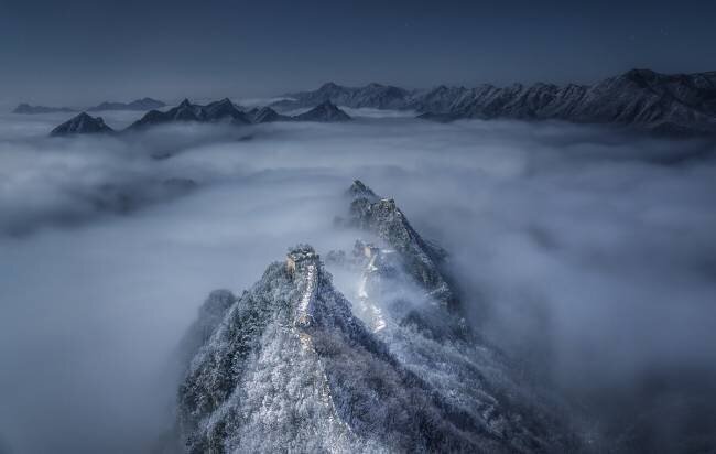 Mer de nuages sur la Grande Muraille de Jian kou Yuan Cui