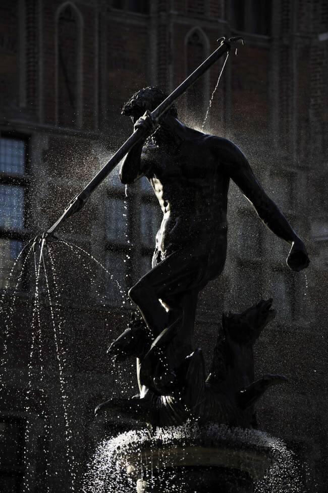Pologne, Gdansk, Fontaine de Neptune Abraham van den Block