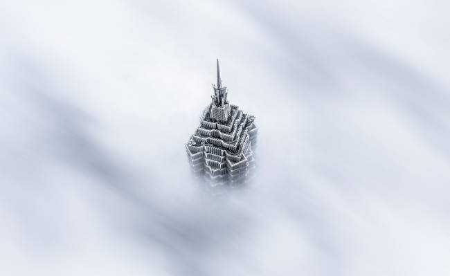 Shanghai Jinmao Tower in Clouds Ran Shen
