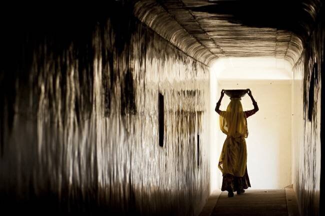  Woman in a corridor of Amber Fortress, Jaipur India Patrick Hochner