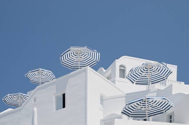 Blue and white Linda Wride