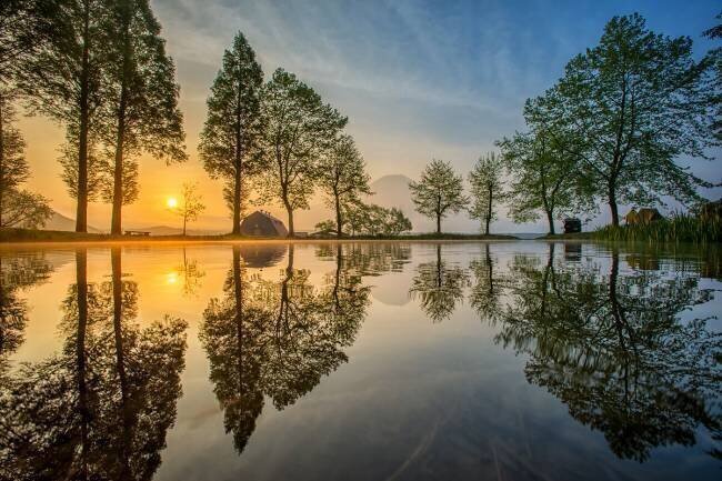Mount Fuji reflected in Lake , Japan Chanwit Whanset