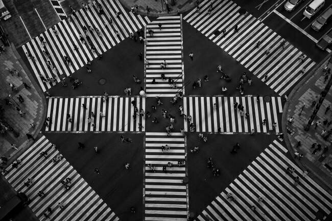 People crossing Koji Tajima
