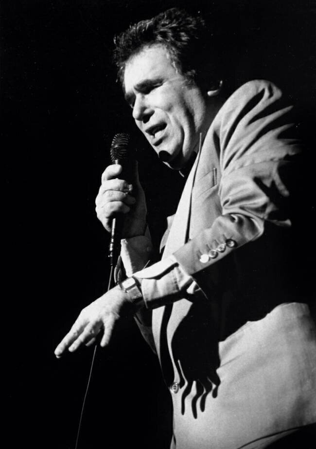 Singer Claude Nougaro on Stage at Olympia January 29, 1992 (b/w photo) Rue des Archives