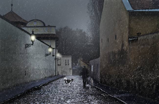 Winter evening in Prague Antonio and Giuliana