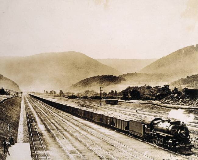 RPennsylvania Railroad train cars loaded with coal, 1931 anonymous