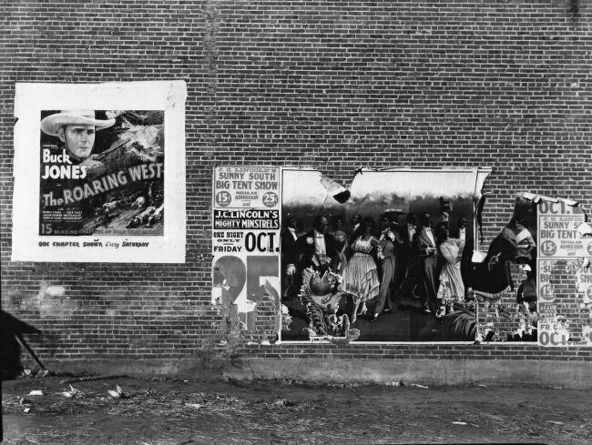 Show poster in Alabama town Walker Evans
