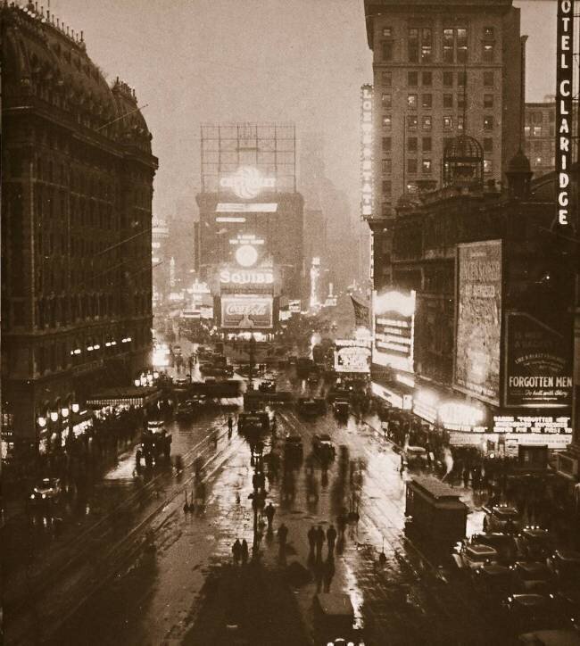 Winter Evening, Times Square, Broadway, New York, early 1930s anonymous