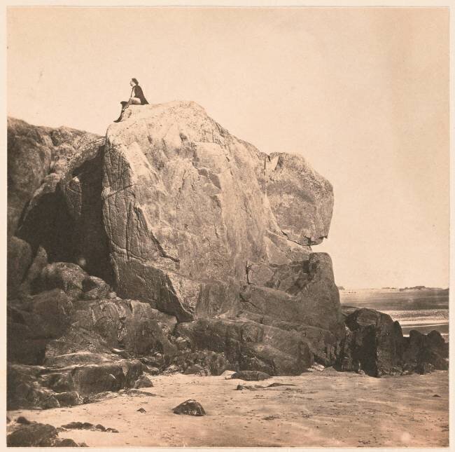 Victor Hugo sur le rocher des Proscrits Charles Hugo