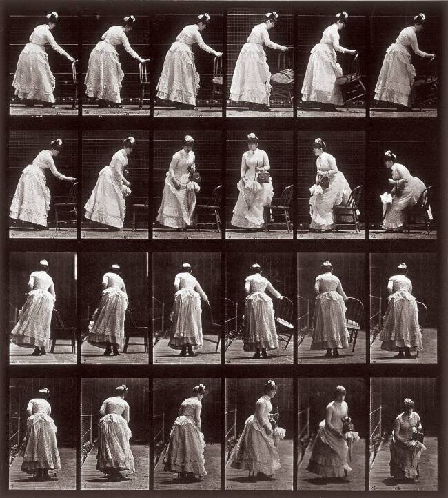 Animal Locomotion : Séquence avec une femme assise Eadweard Muybridge