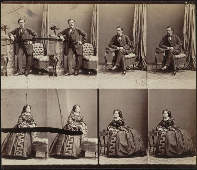 Comte et comtesse Grabowski en huit poses André-Adolphe-Eugène Disdéri