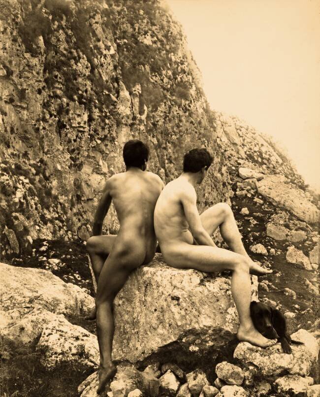 Etude de deux hommes nus dos à dos Wilhelm von Gloeden