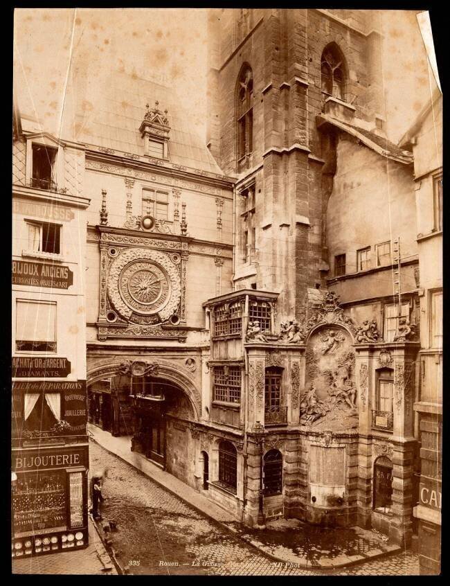 Le Gros Horloge de Rouen après restauration Neurdein Frères