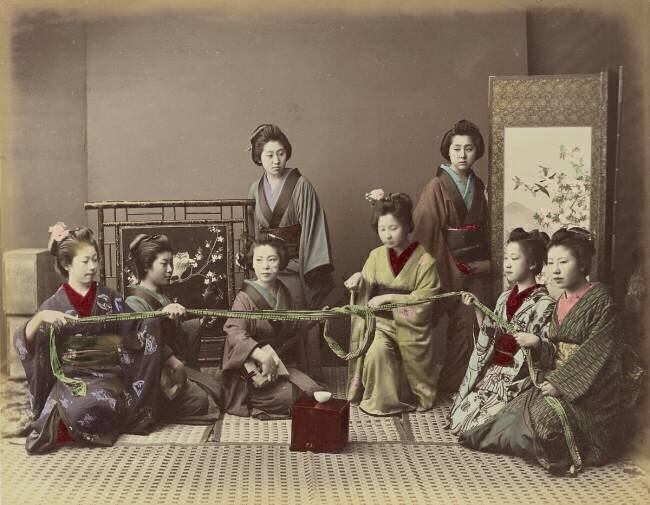 Jeu de la fille japonaise Kusakabe Kimbei