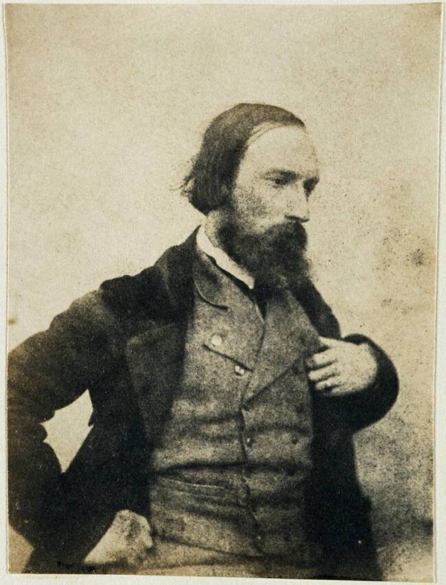 Autoportrait, profil droit, la main gauche au revers de la veste Auguste Vacquerie