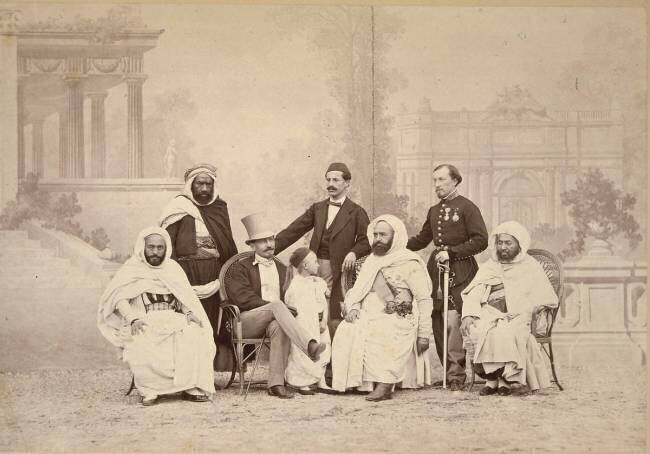 Portrait d'Abd el-Kader avec son entourage Louis Jean Delton