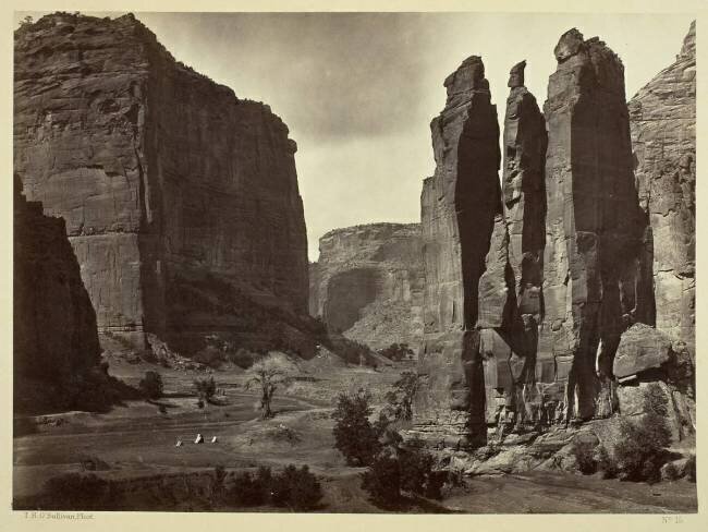 Cañon de Chelle, Walls of the Grand Cañon, about 1200 feet in height Timothy O'Sullivan