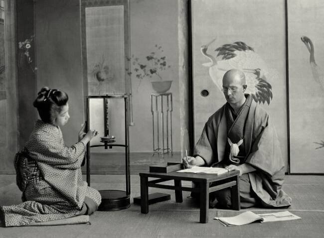 Western Man Writing, Kyushu Island, Japan Waldemar Abegg