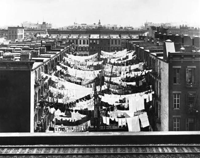 Tenement Housing with Laundry in the Backyard, New York anonymous