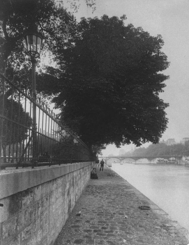 View of Pont des Arts from the 'Terre-Plein' of Pont Neuf Eugène Atget