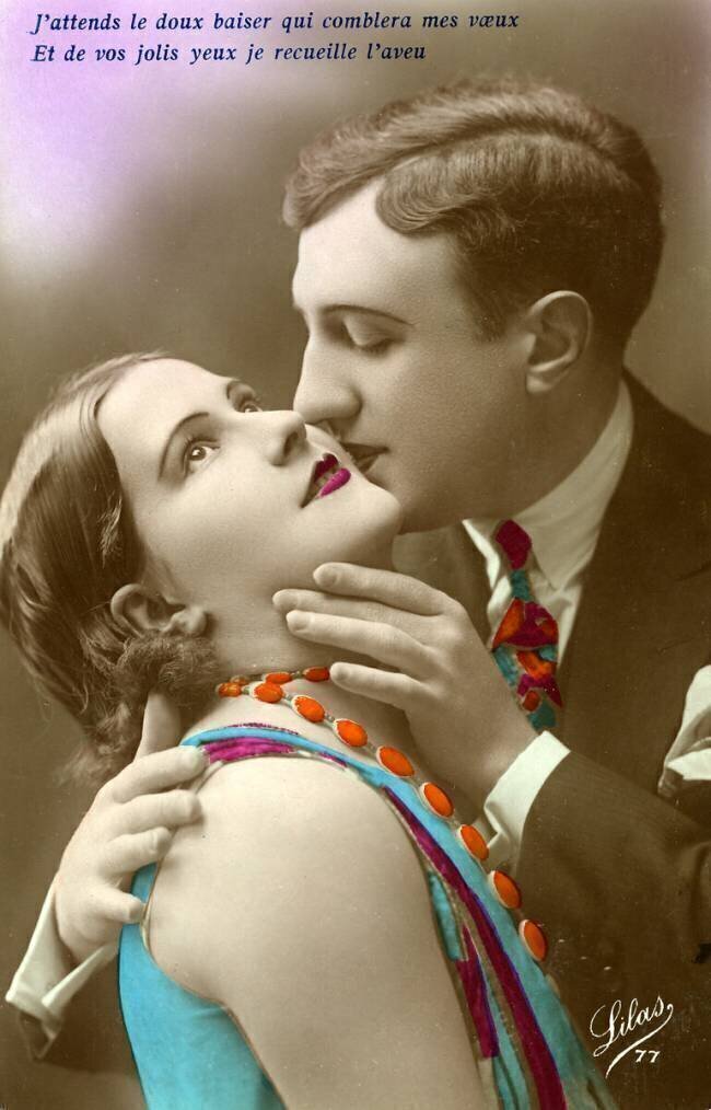 French Couple Kissing anonymous