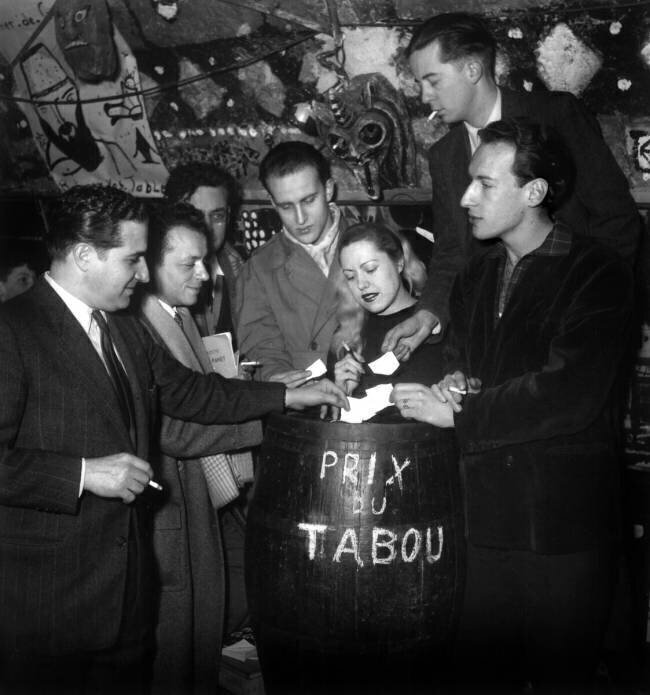 The Tabou Prize : L-R The Members of The Jury Michele Vian Rue des Archives