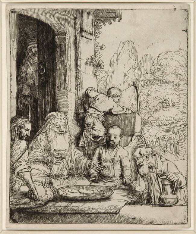 Abraham recevant les trois Anges Rembrandt