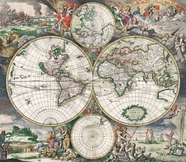 Antique Dutch World Map anonymous