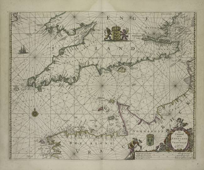 Antique map of Channel Pieter Goos