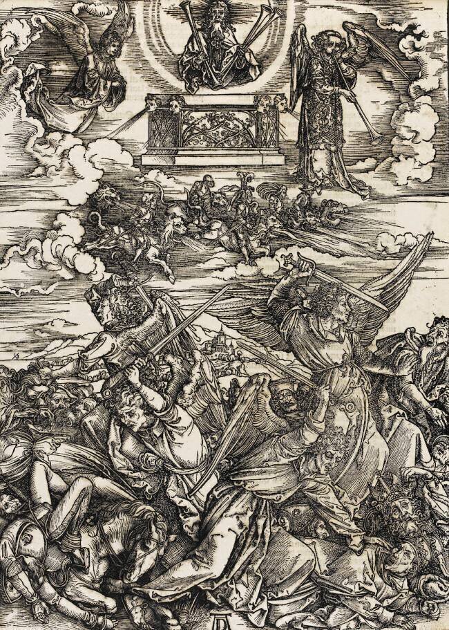 Apocalypse selon Saint Jean - Le combat des anges Albrecht Dürer