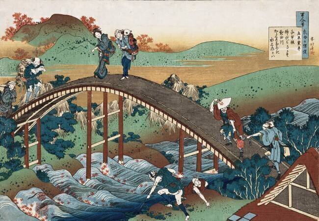 Autumn leaves on the Tsutaya River Hokusai