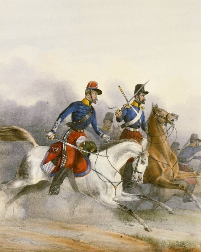Chasseurs d'Afrique : officier et soldat en campagne anonymous