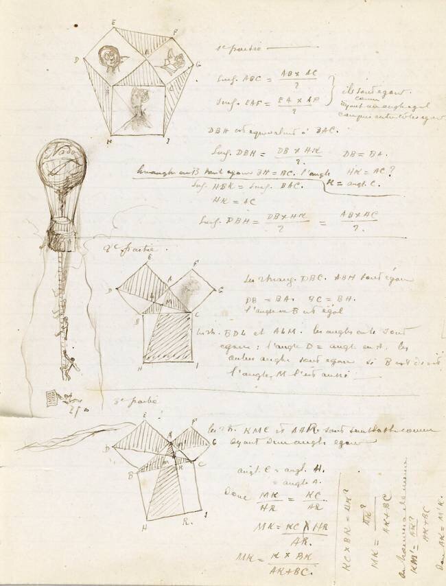 Cours de mathématique et croquis Edouard Detaille