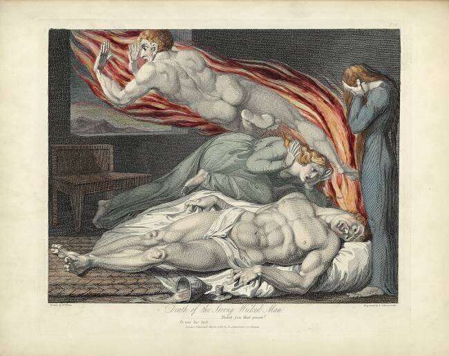 Death of the Strong Wicked Man William Blake
