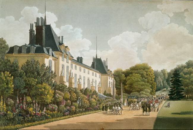 Douze vues du domaine de Malmaison :vue près du pont de pierre sur le lac Auguste Garneray