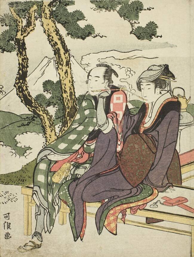 Evening Glow for Date no Yosaku and Seki no Koman Hokusai