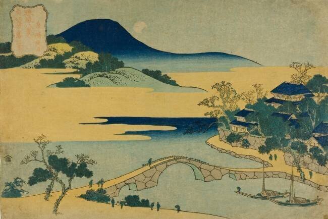 Evening Moon at Izumizaki Hokusai